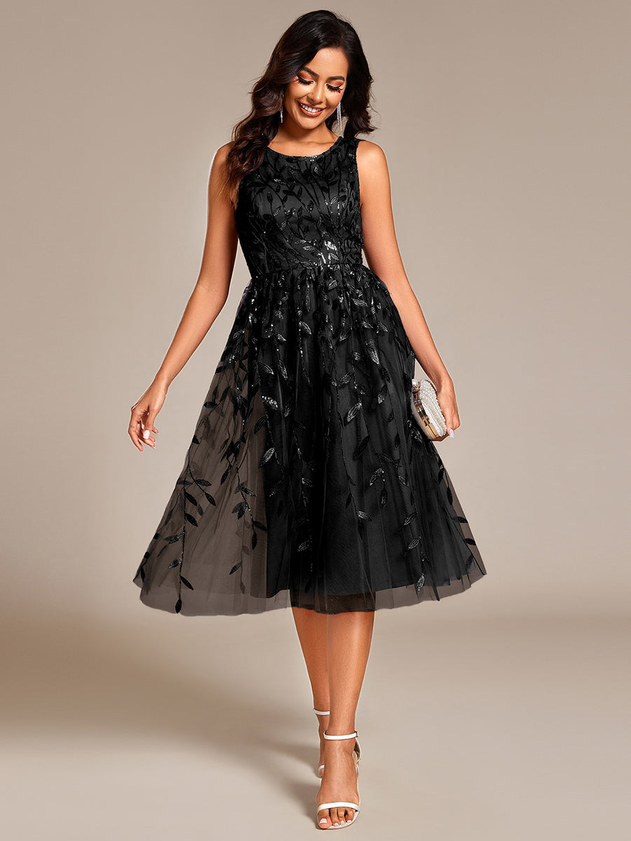 Exquisite Round Neckline Sleeveless Tulle Sequin Lining Dresses with J Exquisite Round Neckline Sleeveless Tulle Sequin Lining Dresses with J