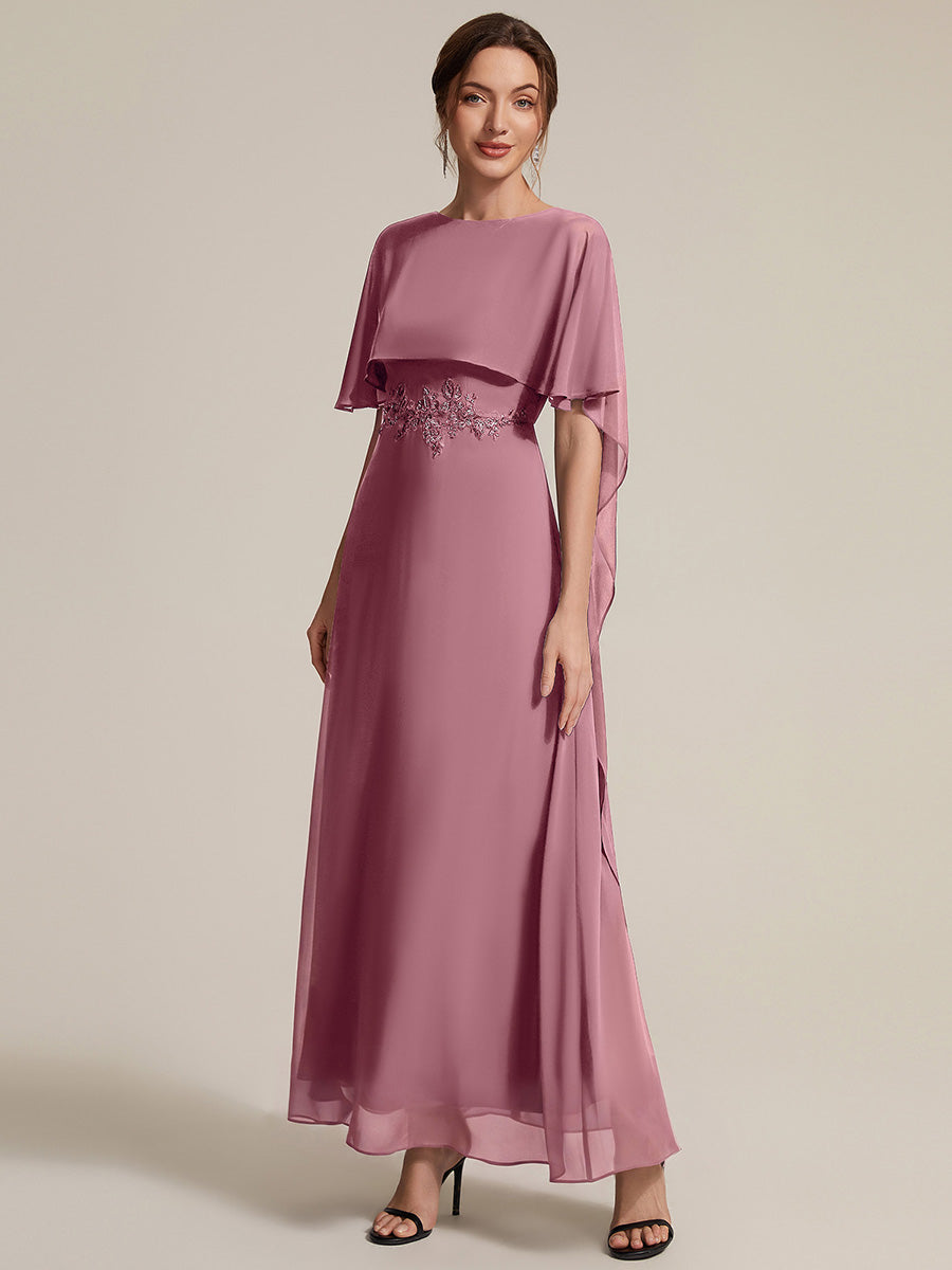 Color=Purple Orchid | Chiffon Cape Sleeve A-Line Mother of the Bride Dress | Mother of the Bride Dresses-Purple Orchid 11