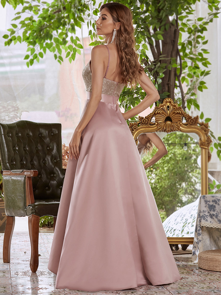 Color=Orchid | Sexy Backless Sparkly Prom Dresses For Women With Irregular Hem- Orchid 2