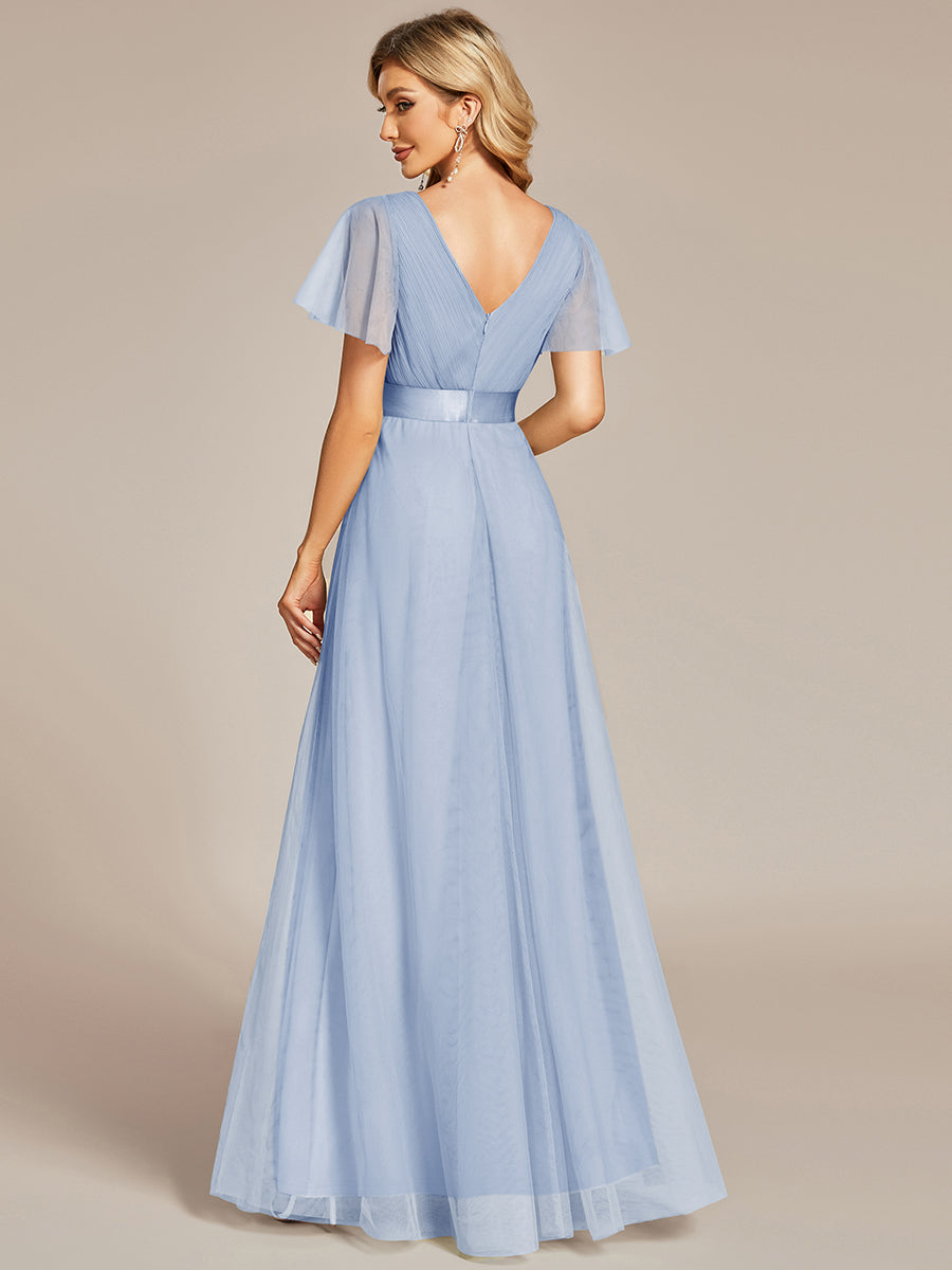 Color=Ice Blue | Women's V-Neck A-Line Floor-Length Wholesale Bridesmaid Dresses-Ice Blue 30