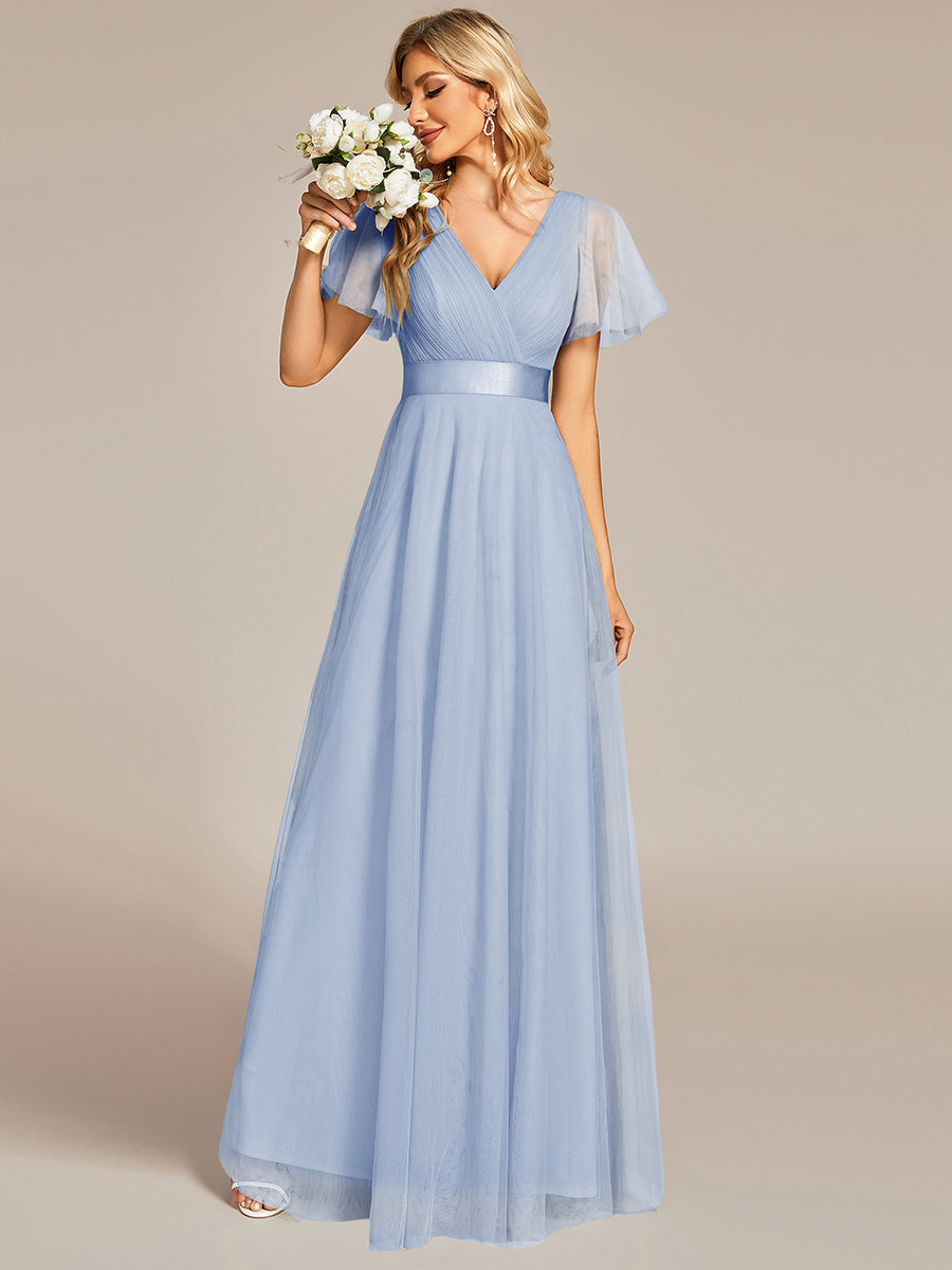 Color=Ice Blue | Women's V-Neck A-Line Floor-Length Wholesale Bridesmaid Dresses-Ice Blue 32