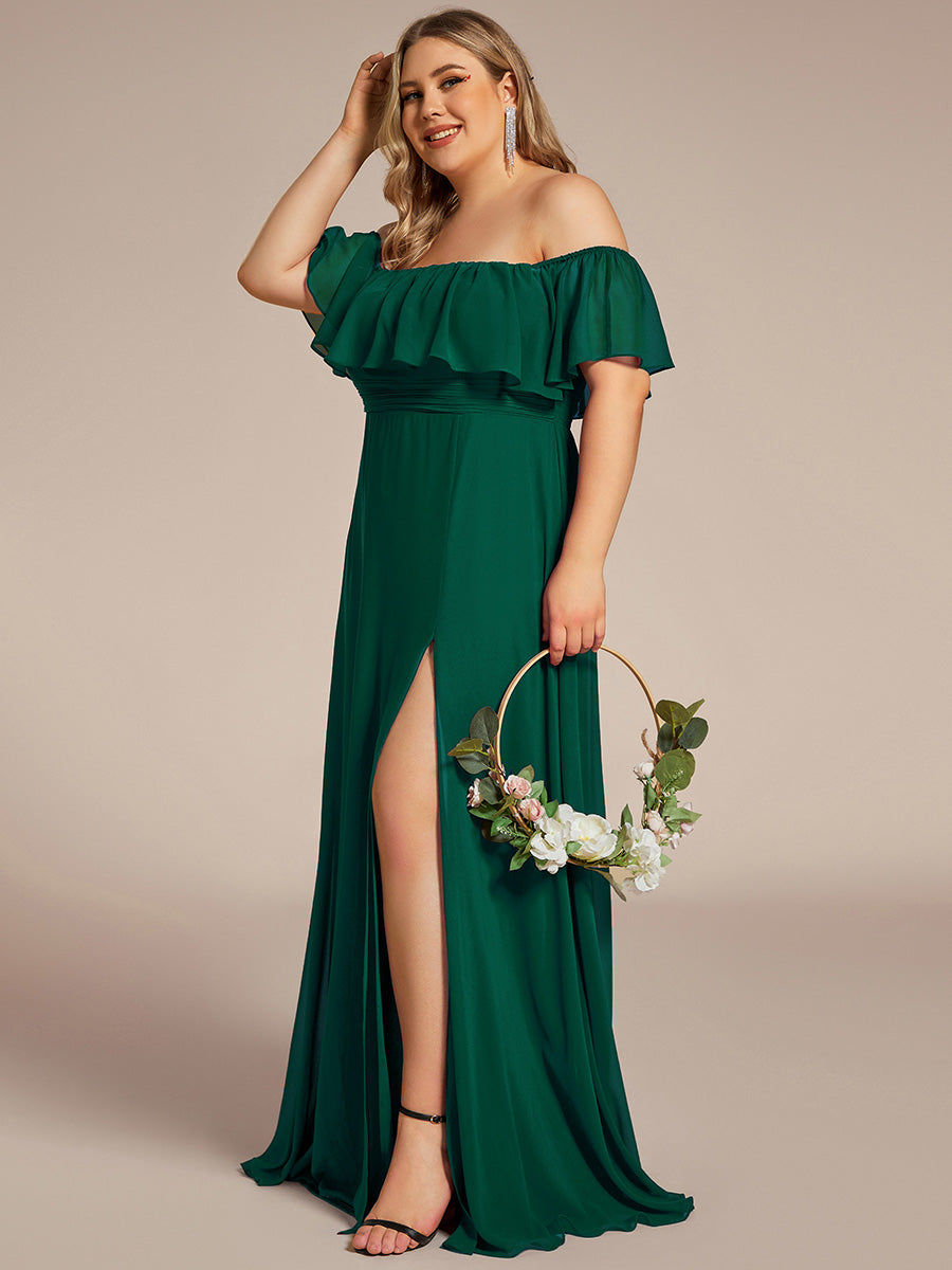 Color=Dark Green | womens-a-line-off-shoulder-ruffle-thigh-split-bridesmaid-dresses-es00969-2-Dark Green 44