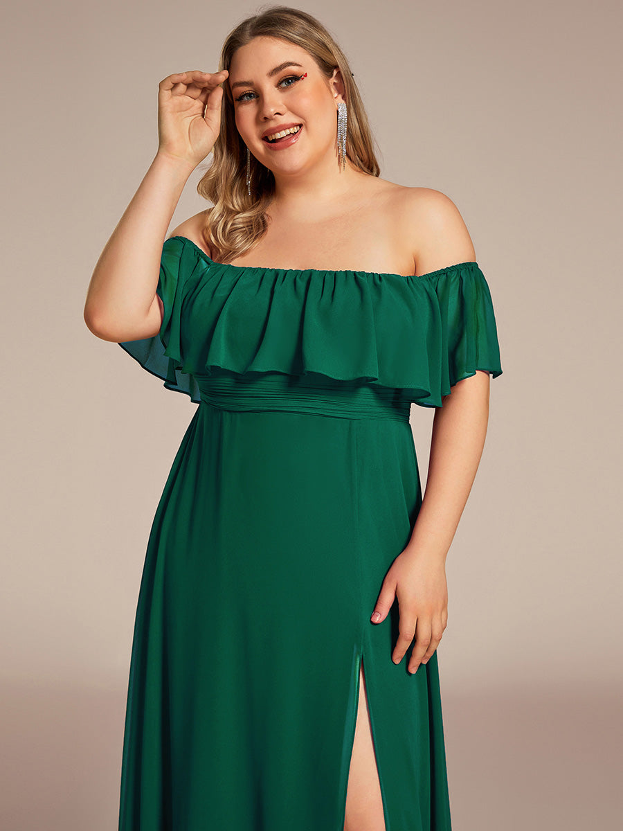Color=Dark Green | womens-a-line-off-shoulder-ruffle-thigh-split-bridesmaid-dresses-es00969-2-Dark Green 43