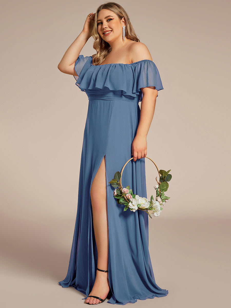 Color= Dusty Blue | womens-a-line-off-shoulder-ruffle-thigh-split-bridesmaid-dresses-es00969-2- Dusty Blue 49