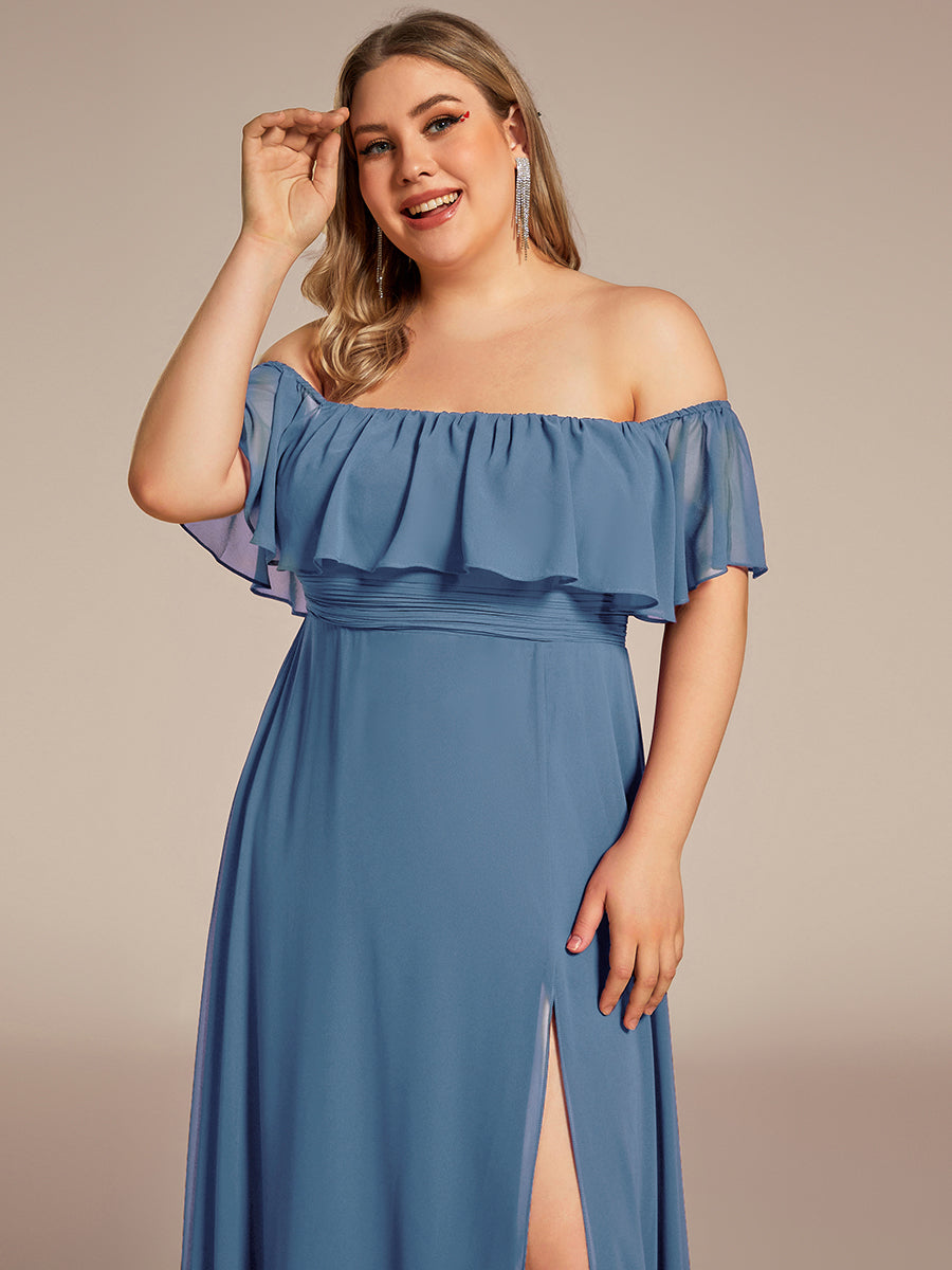 Color= Dusty Blue | womens-a-line-off-shoulder-ruffle-thigh-split-bridesmaid-dresses-es00969-2- Dusty Blue 48