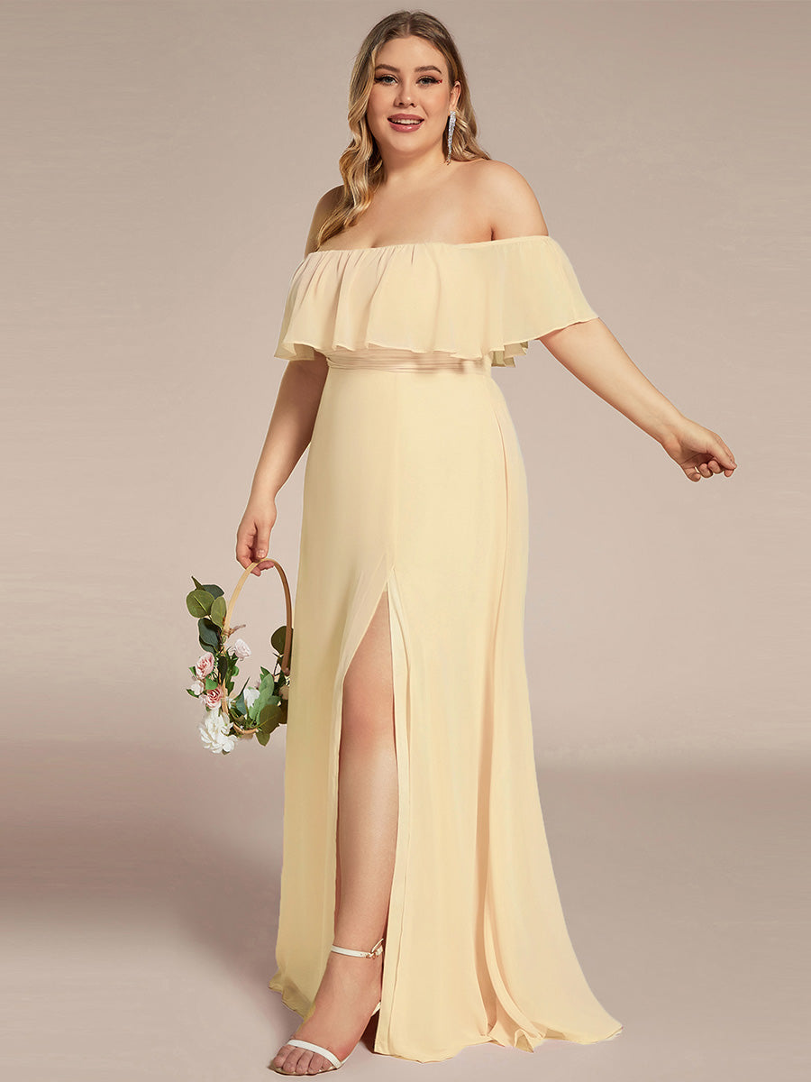 Color=Yellow | womens-a-line-off-shoulder-ruffle-thigh-split-bridesmaid-dresses-es00969-2-Yellow 123
