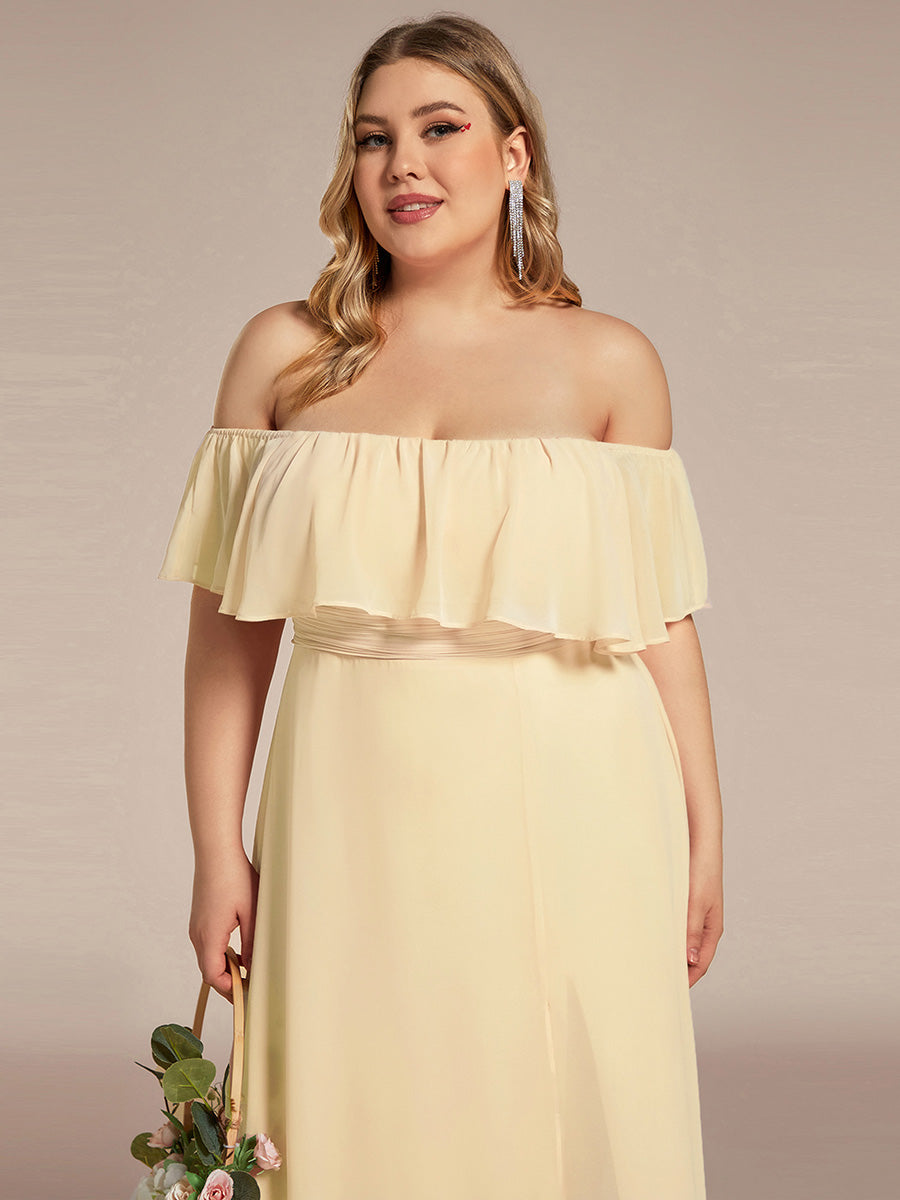 Color=Yellow | womens-a-line-off-shoulder-ruffle-thigh-split-bridesmaid-dresses-es00969-2-Yellow 125