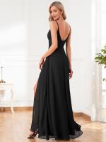 Color=Black | Elegant Spaghetti Straps Wholesale Chiffon Bridesmaid Dresses-Black 32