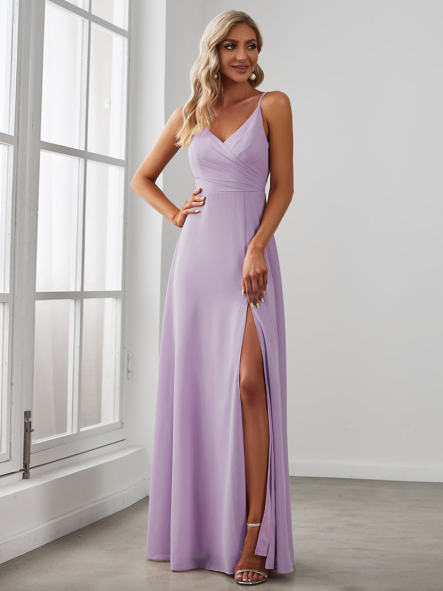 Color=Frosted Lilac | Elegant Spaghetti Straps Wholesale Chiffon Bridesmaid Dresses-Frosted Lilac 80