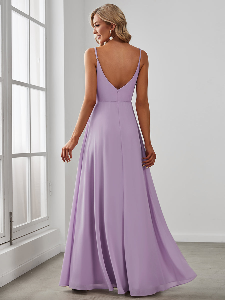 Color=Frosted Lilac | Elegant Spaghetti Straps Wholesale Chiffon Bridesmaid Dresses-Frosted Lilac 81