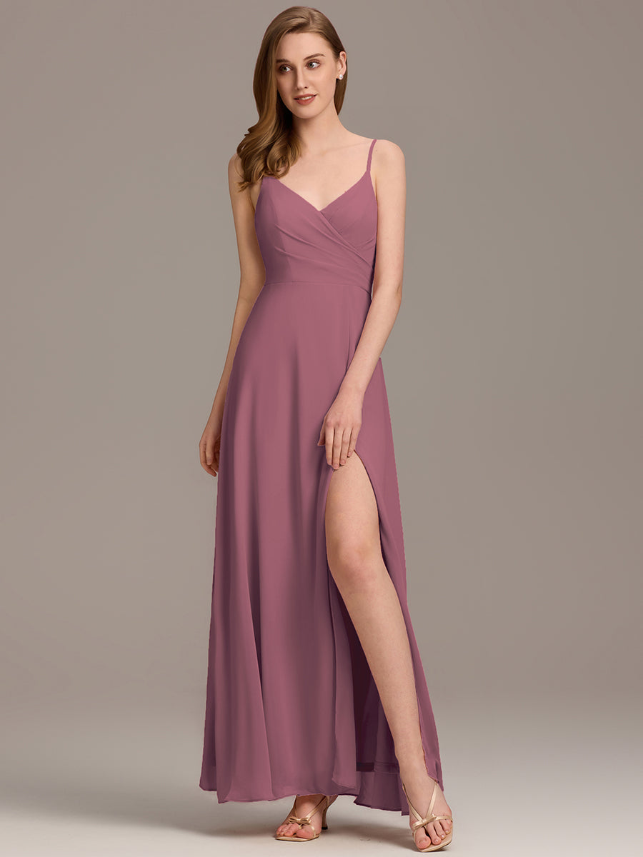 Color=Purple Orchid | Elegant Spaghetti Straps Wholesale Chiffon Bridesmaid Dresses-Purple Orchid 37