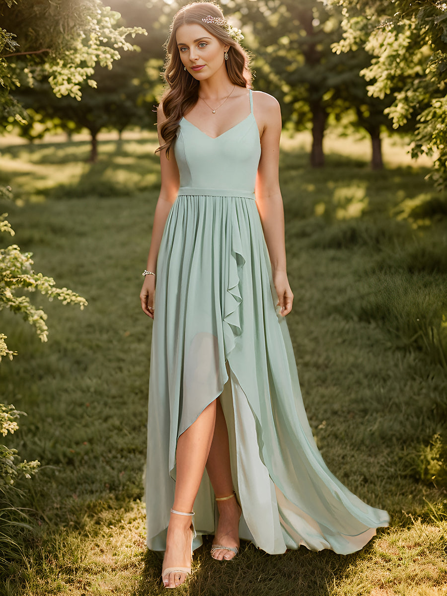 inexpensive chiffon bridesmaid dresses Discount A-Line Chiffon Prom Gown Evening Bridesmaid Dresses