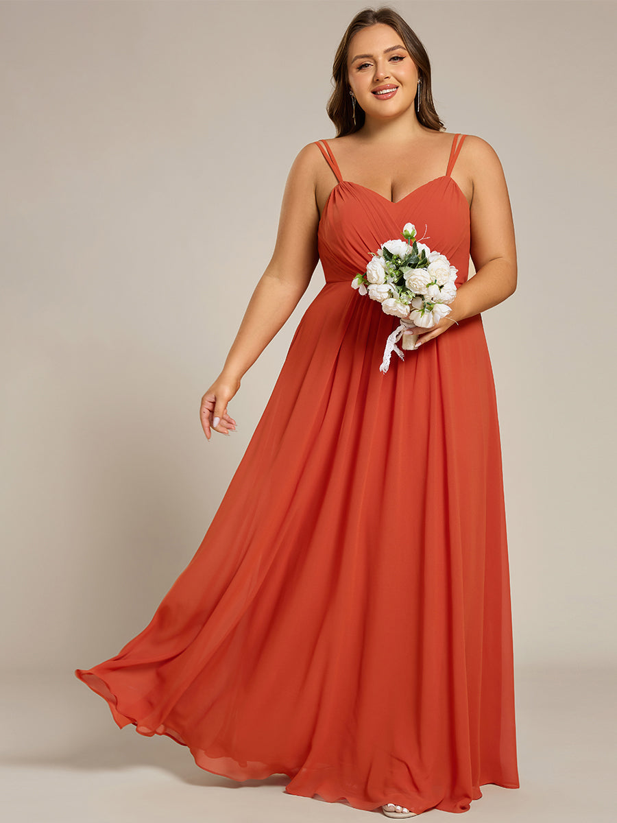Color=Burnt Orange | One Stop Shop Plus Size Sleeveless V-Neck Appliques A-Line Floor Length Bridesmaid Dresses-Burnt Orange 11