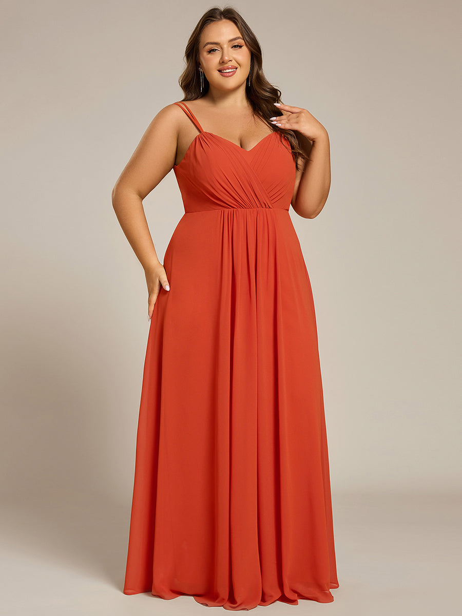 Color=Burnt Orange | One Stop Shop Plus Size Sleeveless V-Neck Appliques A-Line Floor Length Bridesmaid Dresses-Burnt Orange 15