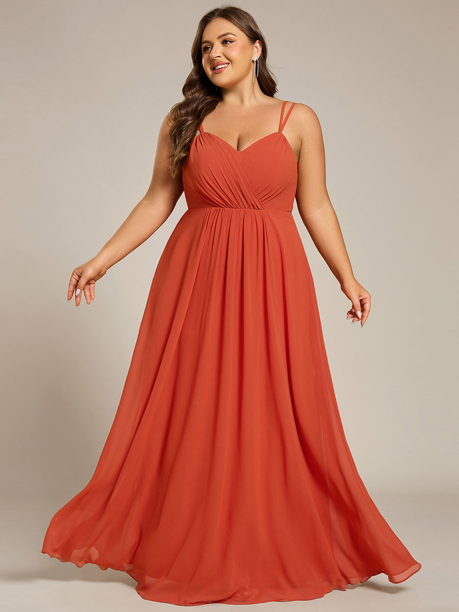 Color=Burnt Orange | One Stop Shop Plus Size Sleeveless V-Neck Appliques A-Line Floor Length Bridesmaid Dresses-Burnt Orange 13