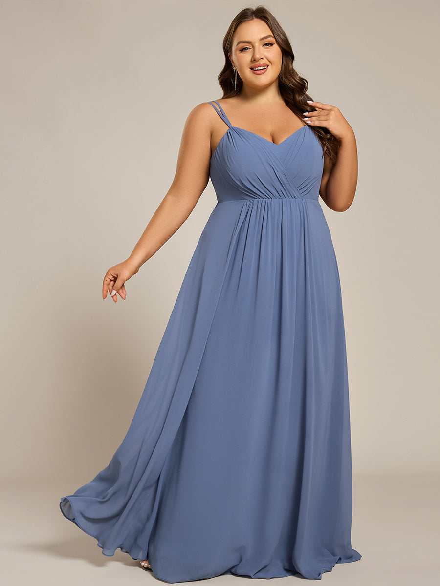 Color=Dusty Blue | One Stop Shop Plus Size Sleeveless V-Neck Appliques A-Line Floor Length Bridesmaid Dresses-Dusty Blue 26