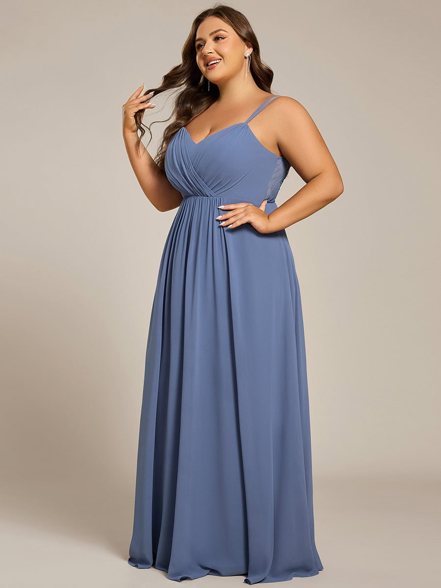 Color=Dusty Blue | One Stop Shop Plus Size Sleeveless V-Neck Appliques A-Line Floor Length Bridesmaid Dresses-Dusty Blue 30