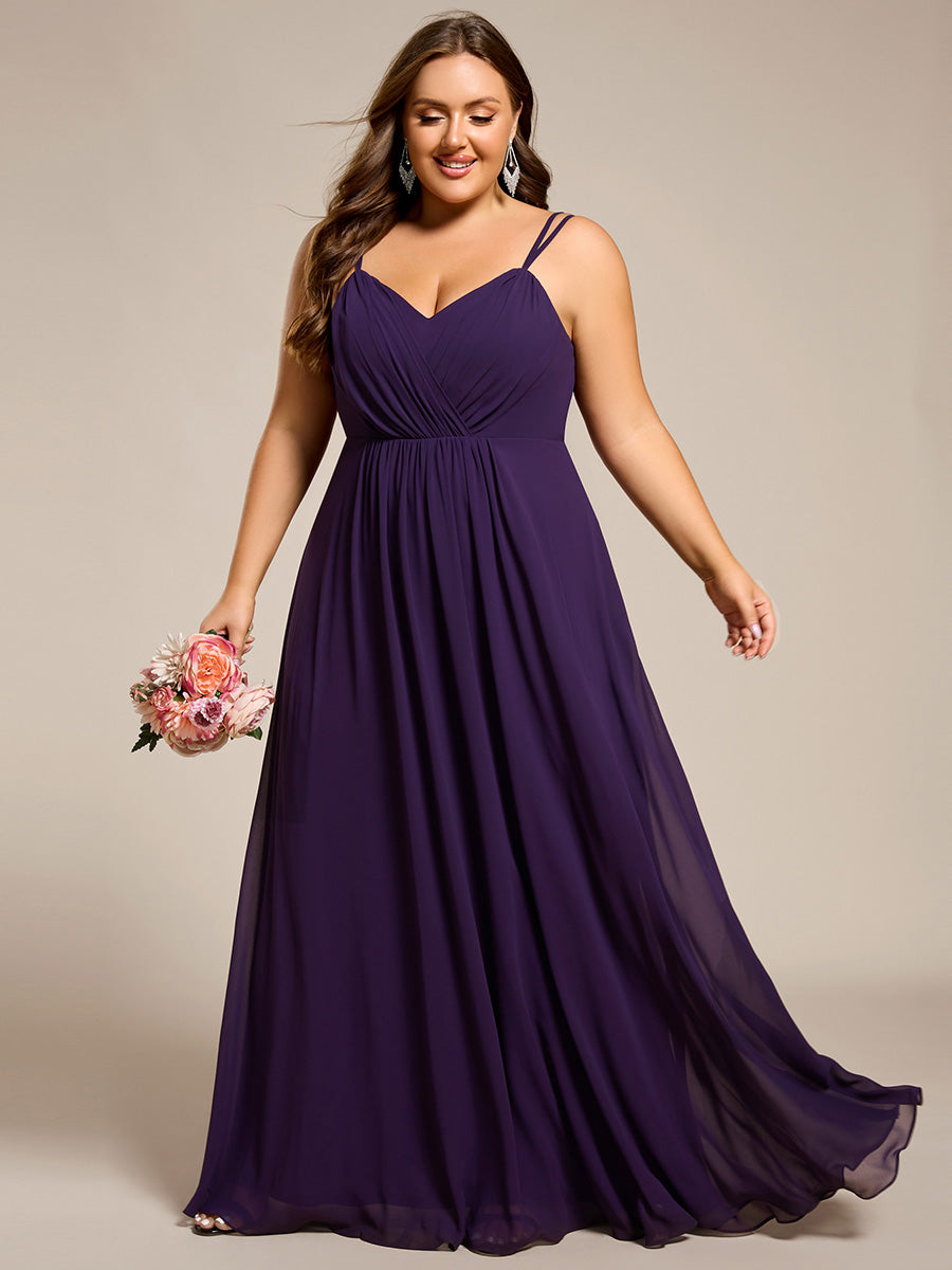 Color=Dark Purple | One Stop Shop Plus Size Sleeveless V-Neck Appliques A-Line Floor Length Bridesmaid Dresses-Dark Purple 31