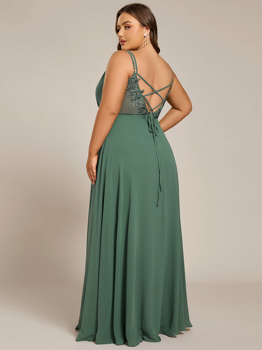 Color=Eucalyptus | One Stop Shop Plus Size Sleeveless V-Neck Appliques A-Line Floor Length Bridesmaid Dresses-Eucalyptus 37