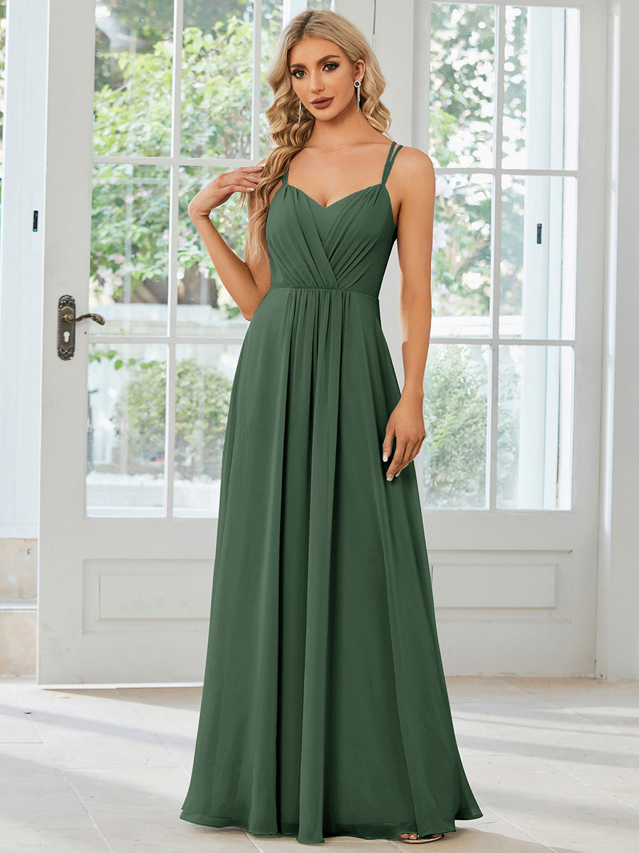 Lace V Back Chiffon Wholesale Bridesmaid Dresses