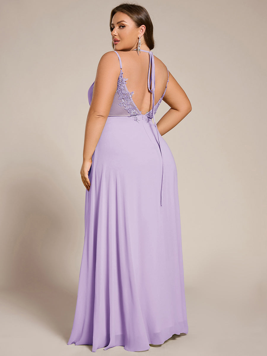 Color=Frosted Lilac | Industrial Use Sleeveless V-Neck Appliques A-Line Floor Length Bridesmaid Dresses-Frosted Lilac 9