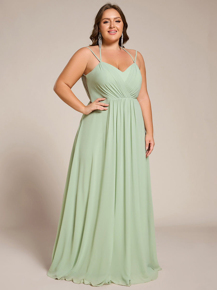 Color=Mint Green | One Stop Shop Plus Size Sleeveless V-Neck Appliques A-Line Floor Length Bridesmaid Dresses-Mint Green 41