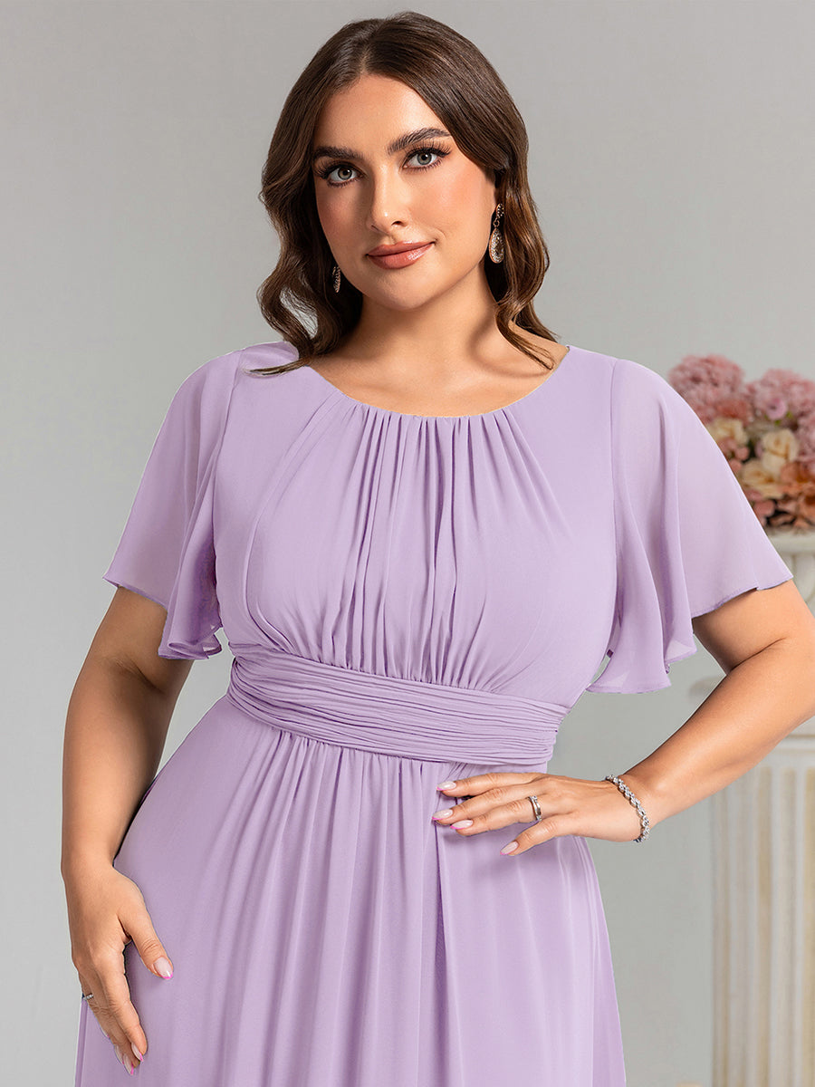 Color=Frosted Lilac | Wholesale Pricing Short Sleeve Ruffle Pleated A-Line Floor Length Bridesmaid Dresses-Frosted Lilac 8