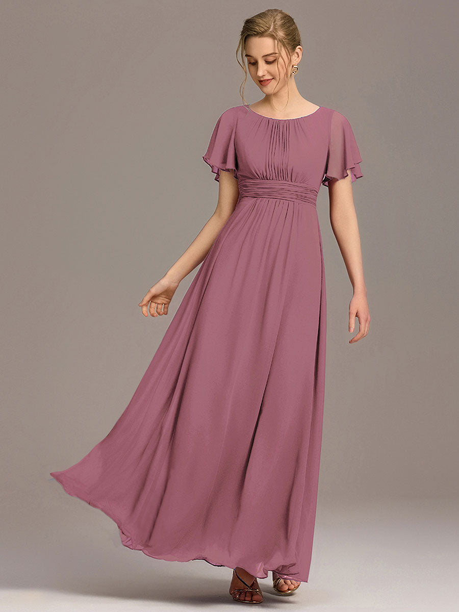 Color=Purple Orchid | Factory Design Short Sleeve Ruffle Pleated A-Line Floor Length Bridesmaid Dresses-Purple Orchid 14