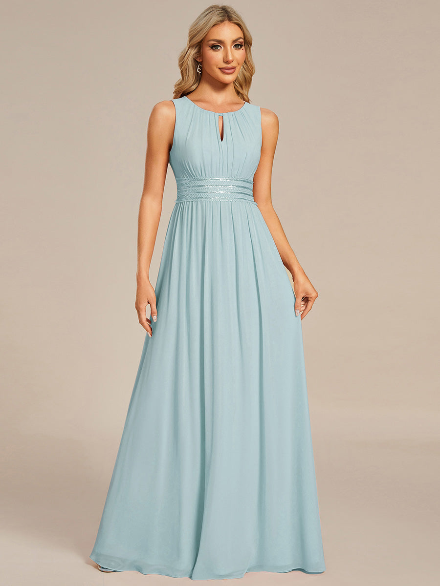 Color=Sky Blue | Commercial Wholesale Sleeveless Embroidered Round Neck A-Line Floor Length Bridesmaid Dresses-Sky Blue 1