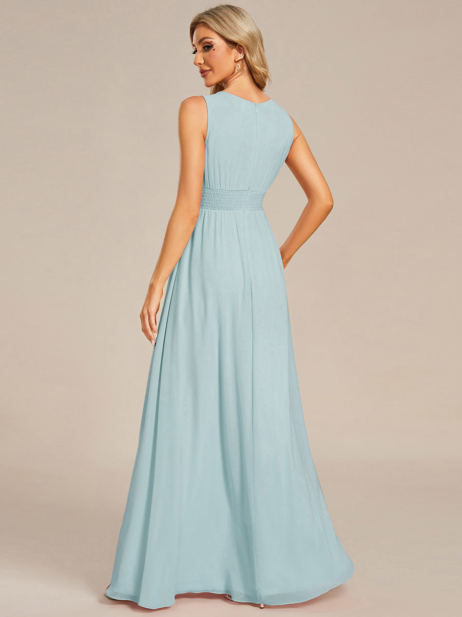 Color=Sky Blue | Commercial Wholesale Sleeveless Embroidered Round Neck A-Line Floor Length Bridesmaid Dresses-Sky Blue 2
