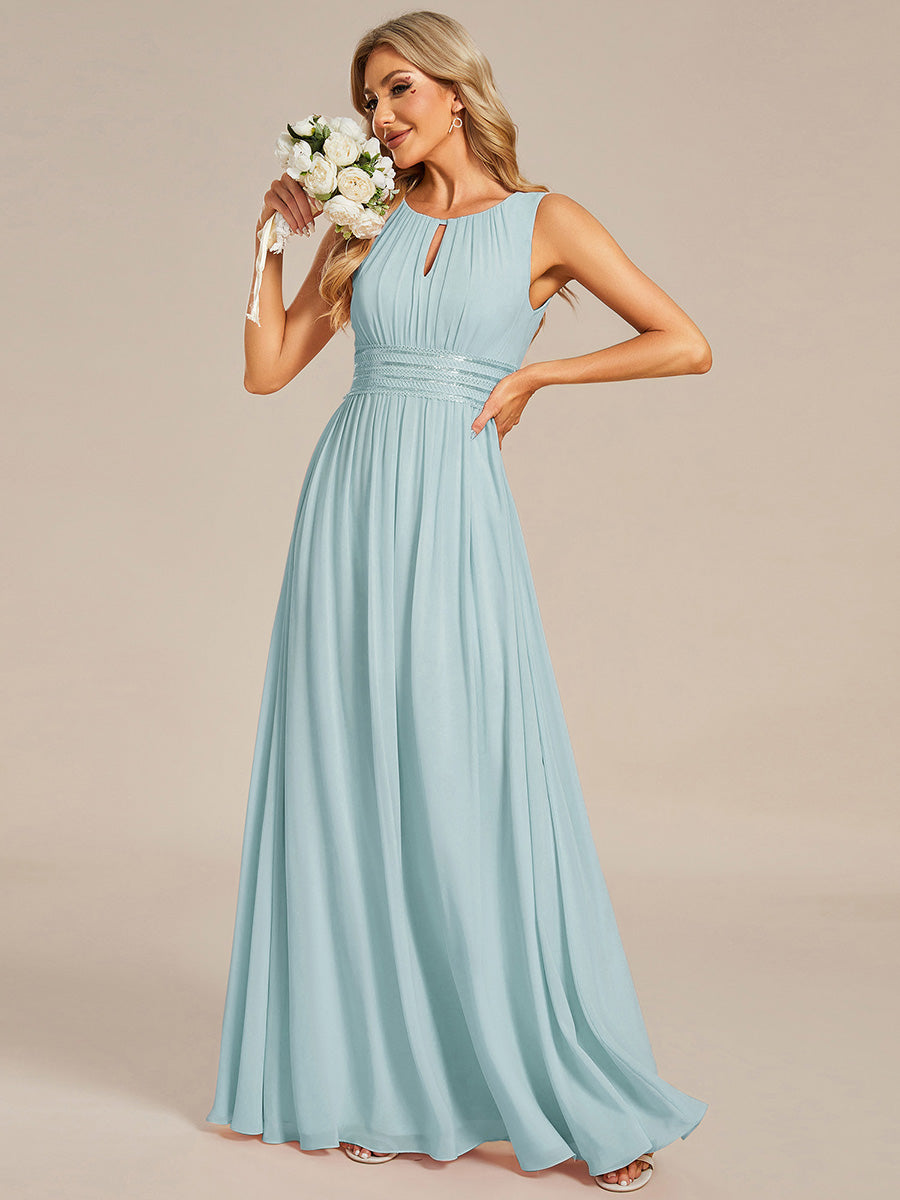 Color=Sky Blue | Commercial Wholesale Sleeveless Embroidered Round Neck A-Line Floor Length Bridesmaid Dresses-Sky Blue 5