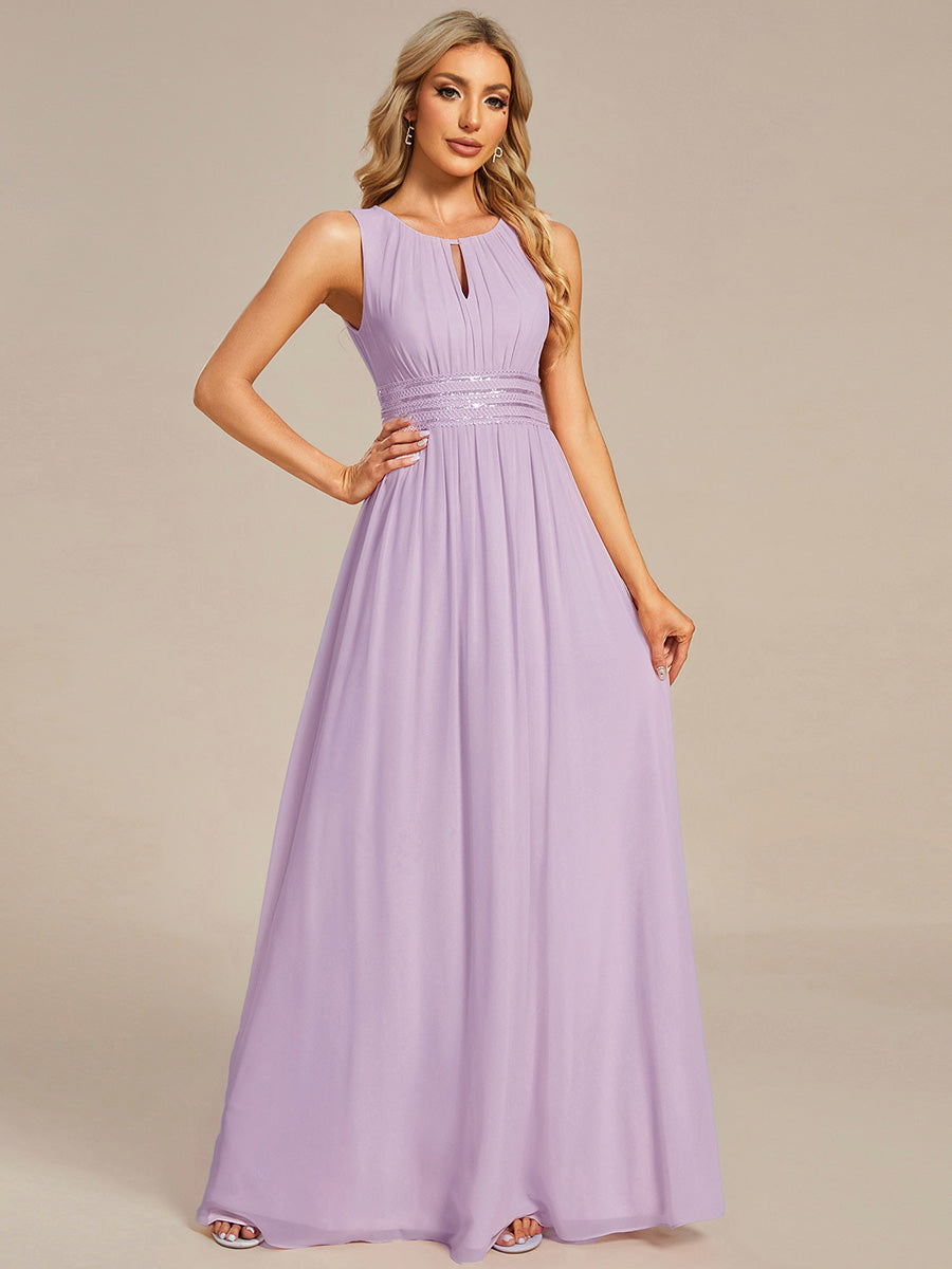Color=Frosted Lilac | Bulk Order Sleeveless Embroidered Round Neck A-Line Floor Length Bridesmaid Dresses-Frosted Lilac 4