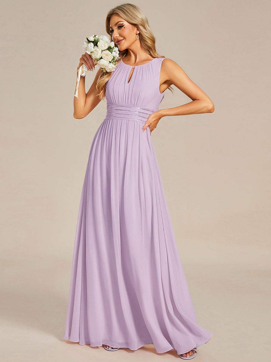 Color=Frosted Lilac | Bulk Order Sleeveless Embroidered Round Neck A-Line Floor Length Bridesmaid Dresses-Frosted Lilac 5