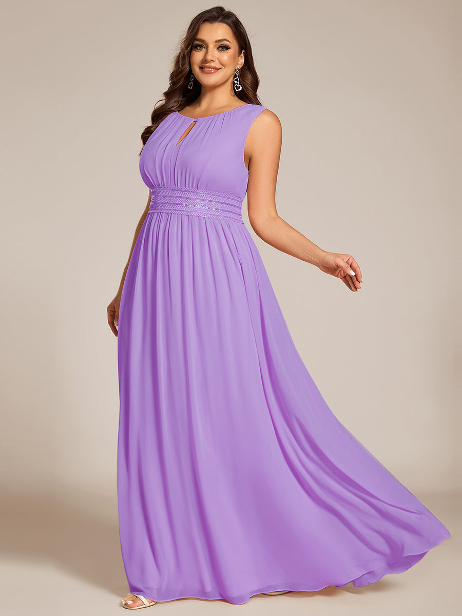 Color=Lavender | B2B-Exclusive Sleeveless Embroidered Round Neck A-Line Floor Length Bridesmaid Dresses-Lavender 9