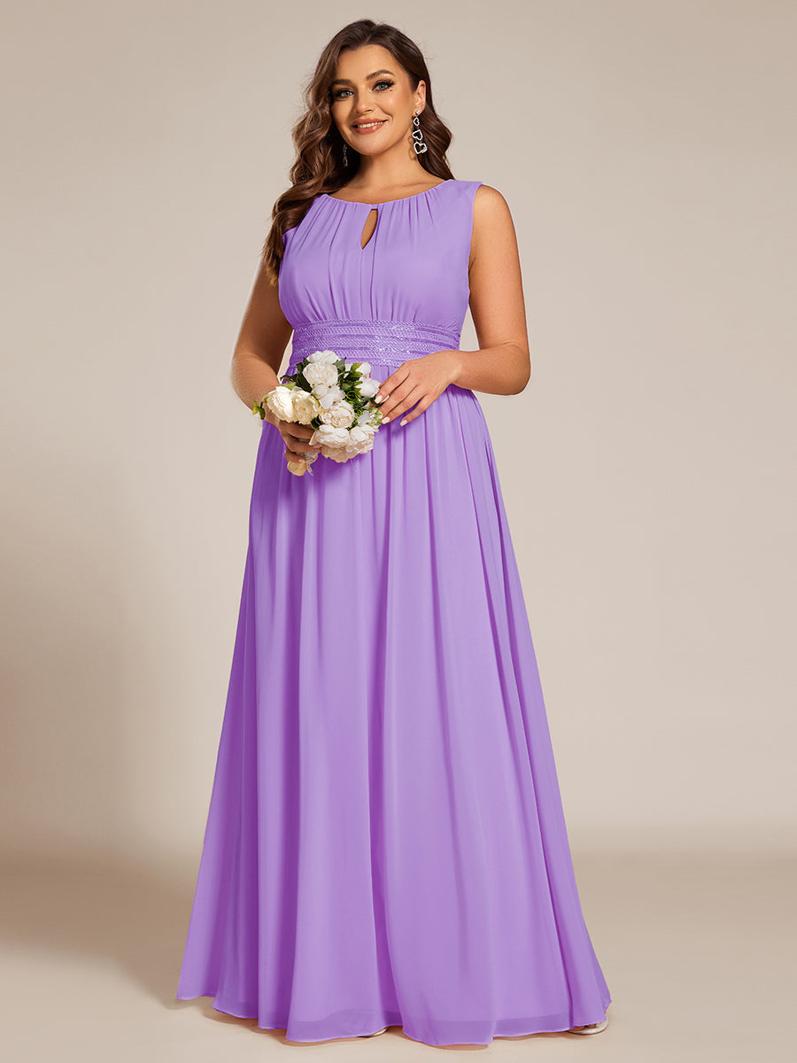 Color=Lavender | B2B-Exclusive Sleeveless Embroidered Round Neck A-Line Floor Length Bridesmaid Dresses-Lavender 10