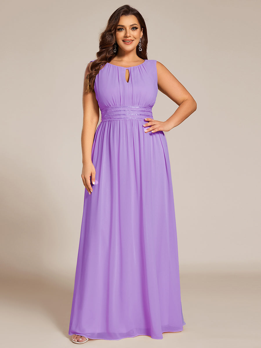 Color=Lavender | B2B-Exclusive Sleeveless Embroidered Round Neck A-Line Floor Length Bridesmaid Dresses-Lavender 6