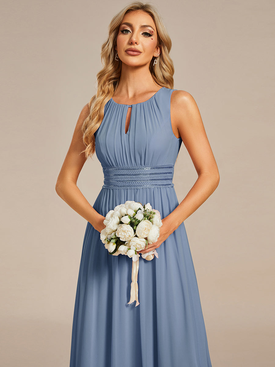 Color=Slate Blue | Commercial Wholesale Sleeveless Embroidered Round Neck A-Line Floor Length Bridesmaid Dresses-Slate Blue 23