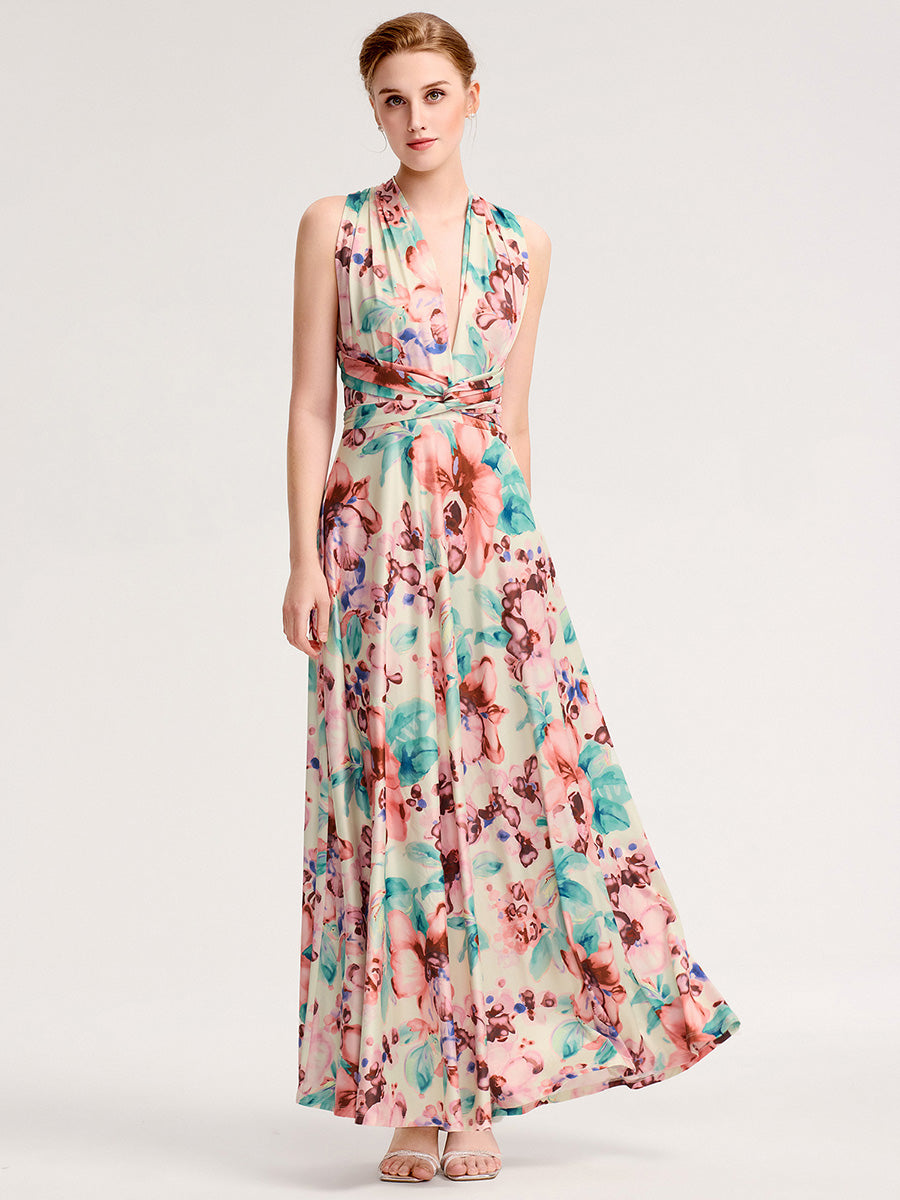 Color=Apricot Print | Wear More Than One Garment Chiffon Bridesmaid Dresses-Apricot Print 23