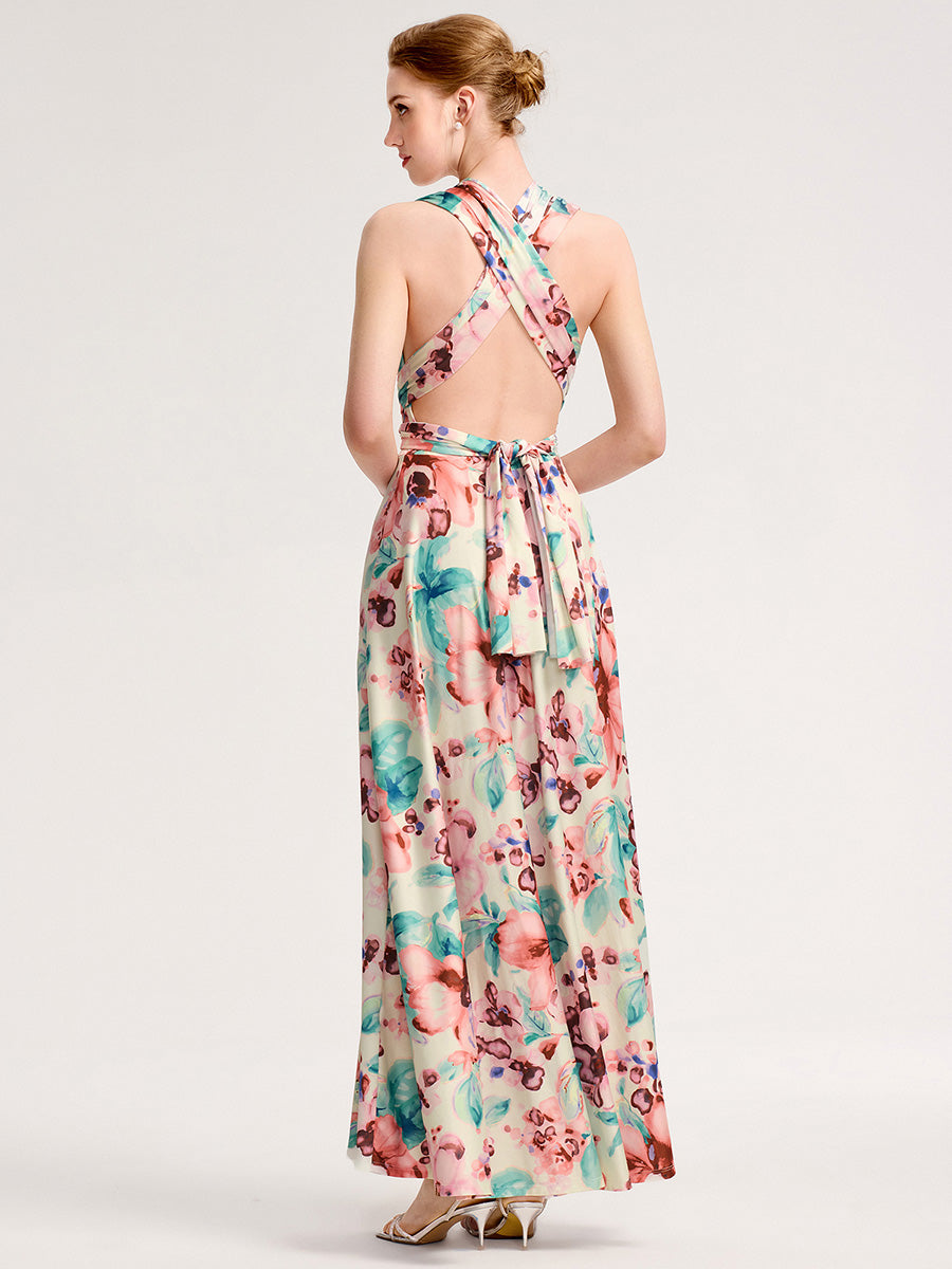 Color=Apricot Print | Wear More Than One Garment Chiffon Bridesmaid Dresses-Apricot Print 24