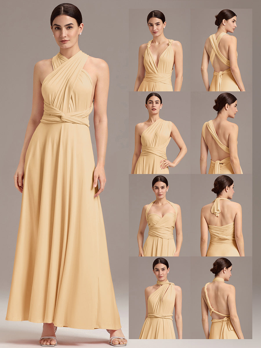 Color=Blush | Wear More Than One Garment Chiffon Bridesmaid Dresses-Blush 3