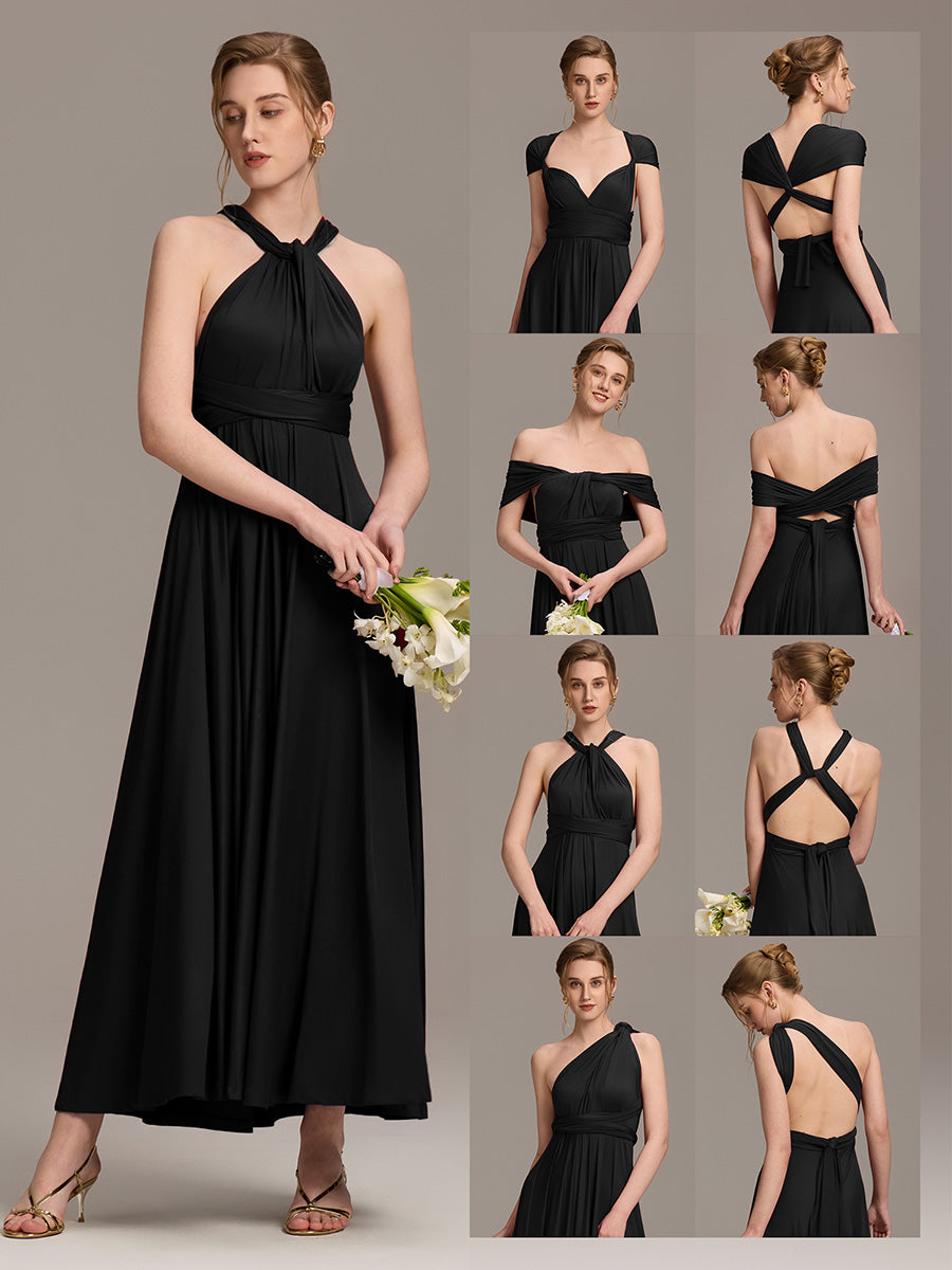 Color=Black | Wear More Than One Garment Chiffon Bridesmaid Dresses-Black 5
