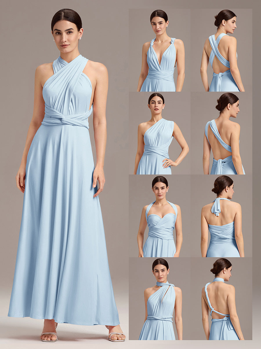 Color=Sky Blue | Wear More Than One Garment Chiffon Bridesmaid Dresses-Sky Blue 7