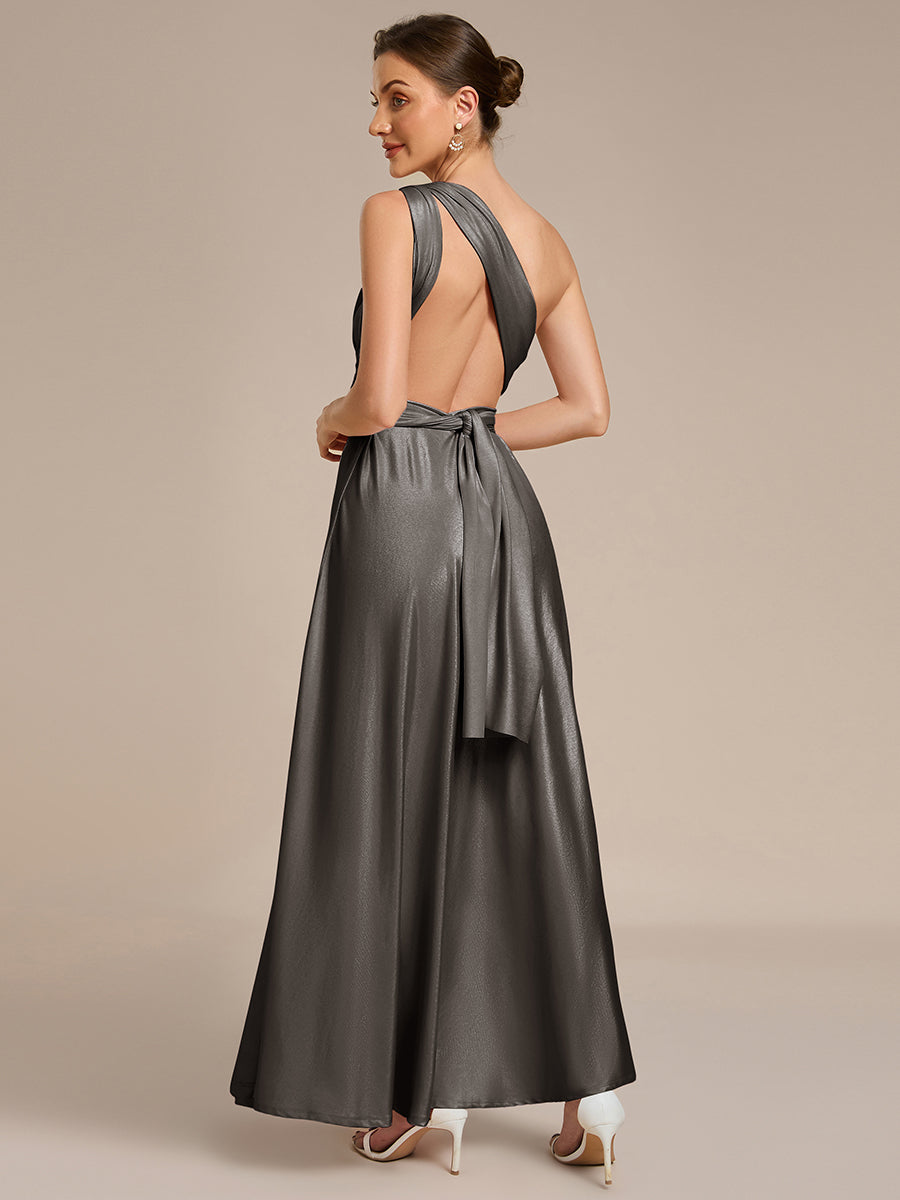 Color=metallic black | Wear More Than One Garment Chiffon Bridesmaid Dresses-metallic black 24