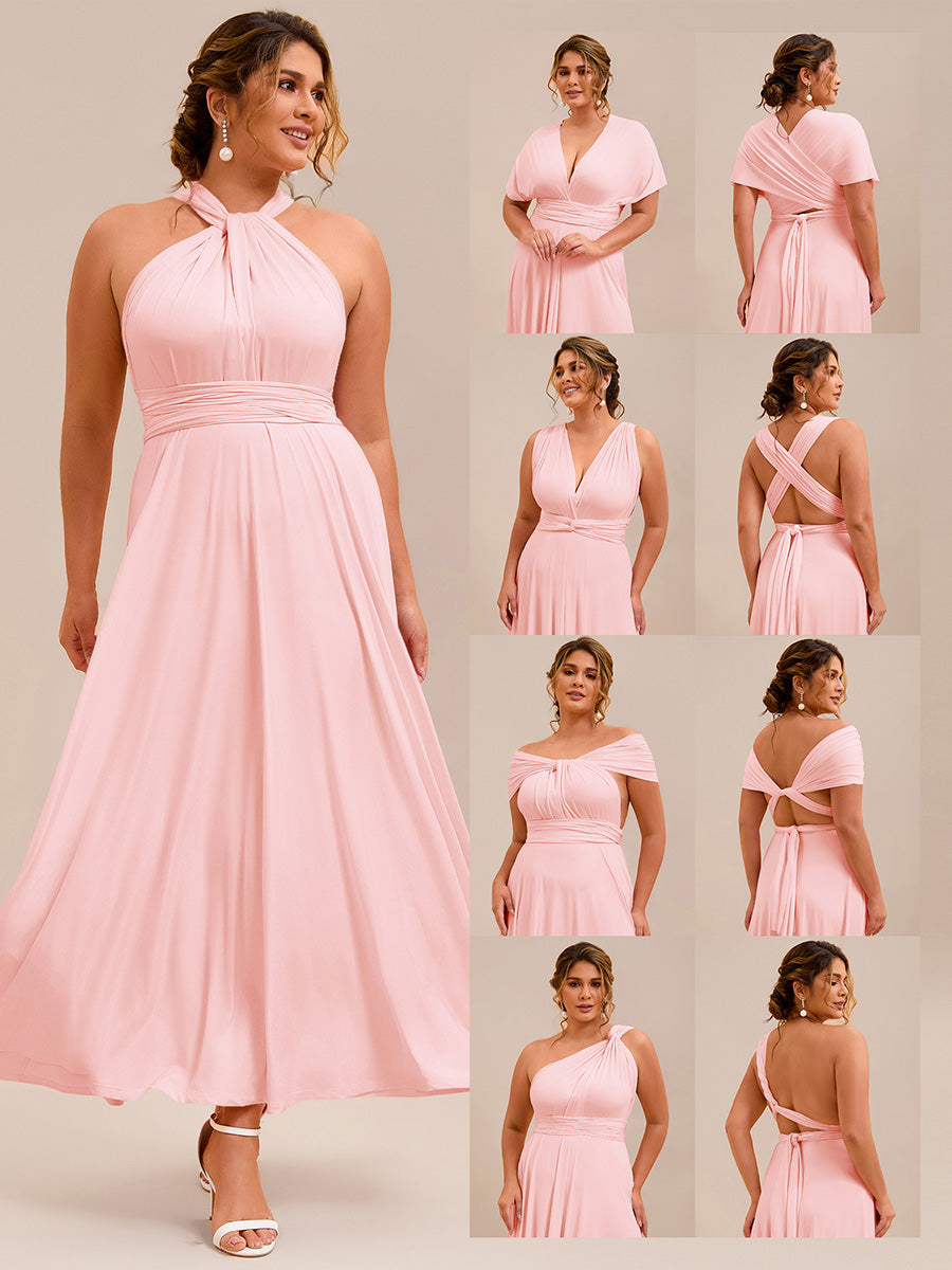 Color=Pink | Wear More Than One Garment Chiffon Bridesmaid Dresses-Pink 22