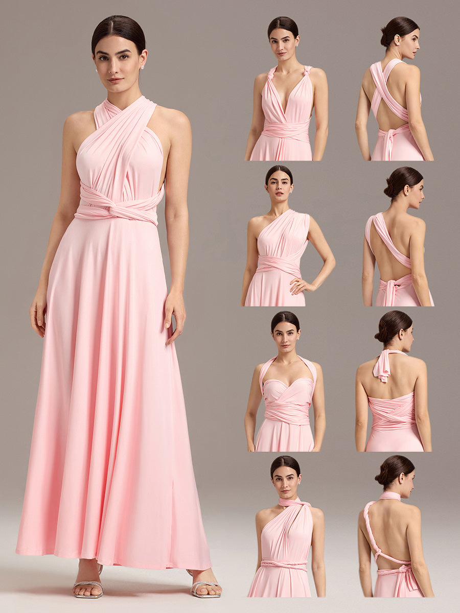 Color=Pink | Wear More Than One Garment Chiffon Bridesmaid Dresses-Pink 21