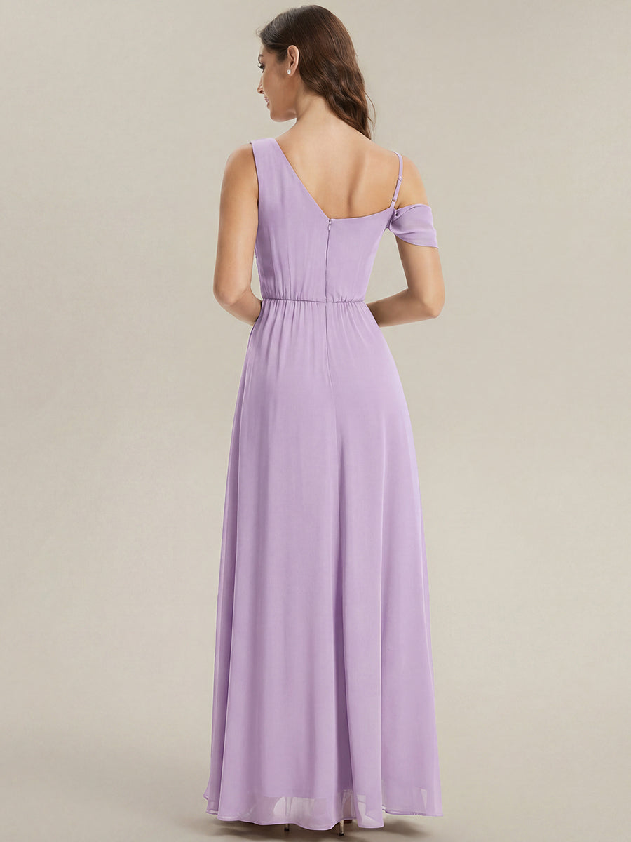 Color=Frosted Lilac | B2B-Exclusive Short Sleeve Asymmetrical Sequin A-Line Maxi Bridesmaid Dresses-Frosted Lilac 12