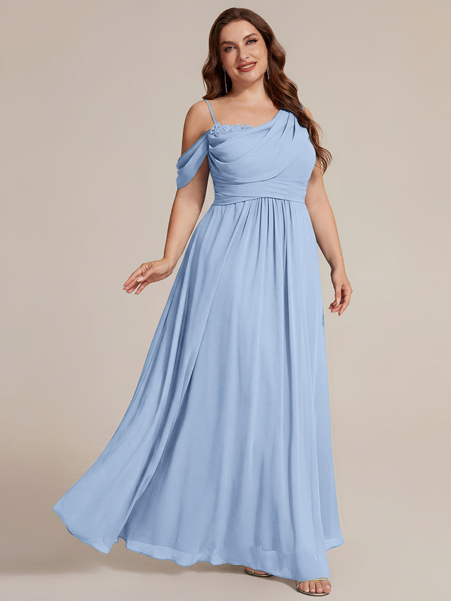 Color=Ice Blue | B2B-Exclusive Short Sleeve Asymmetrical Sequin A-Line Maxi Bridesmaid Dresses-Ice Blue 25