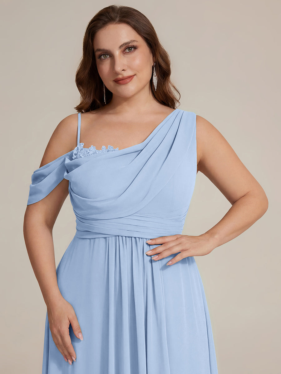 Color=Ice Blue | B2B-Exclusive Short Sleeve Asymmetrical Sequin A-Line Maxi Bridesmaid Dresses-Ice Blue 23