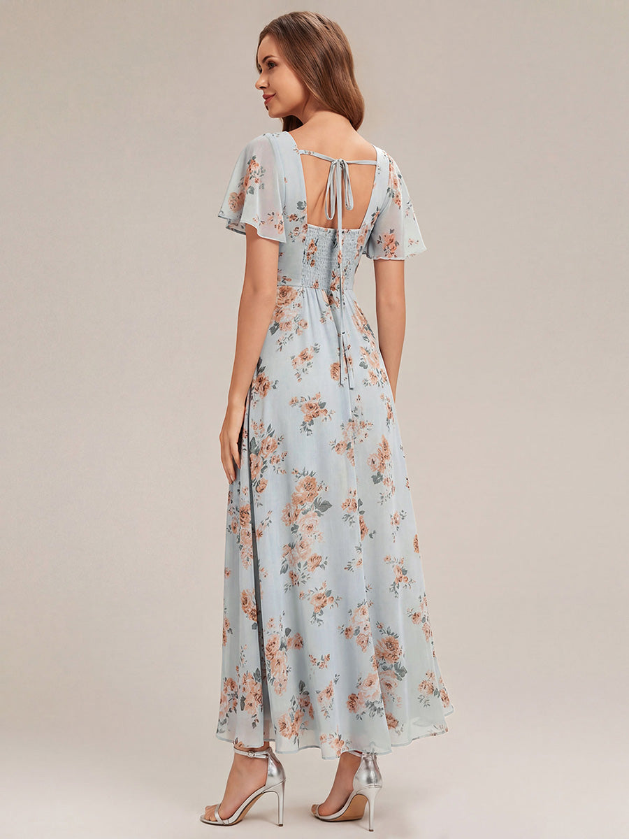 Color=Amber Bloom Amber Bloom | Fast Delivery Short Sleeve Ruffle Backless Ruched A-Line Floor Length Bridesmaid Dresses-Amber Bloom Amber Bloom 2
