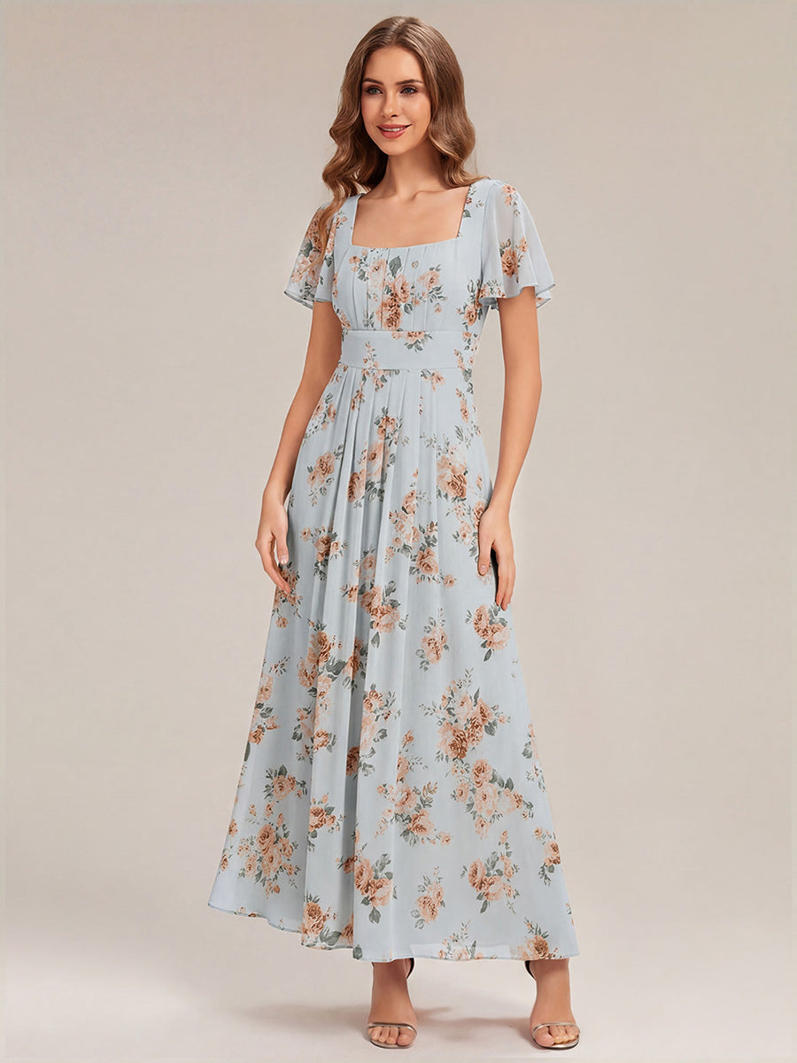 Color=Amber Bloom Amber Bloom | Fast Delivery Short Sleeve Ruffle Backless Ruched A-Line Floor Length Bridesmaid Dresses-Amber Bloom Amber Bloom 4